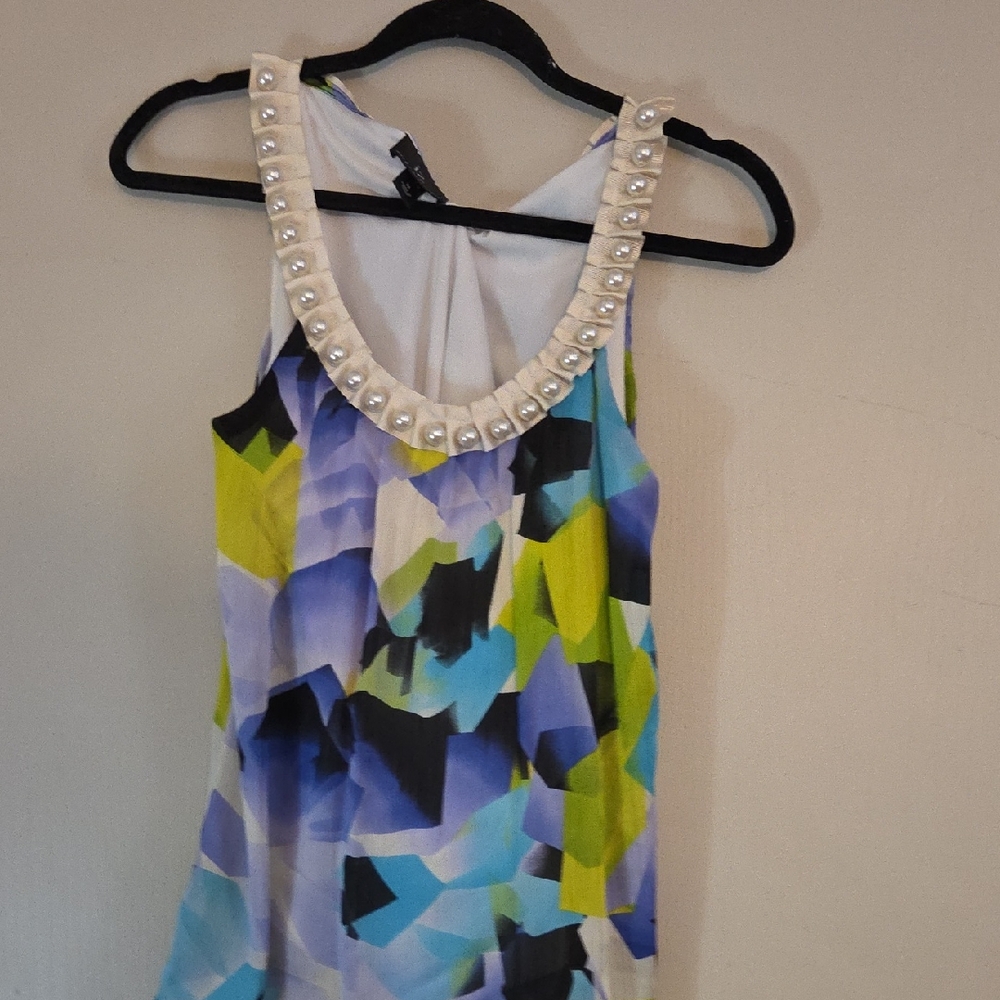 Byer California Multicolor Pearl-Embellished Tank Top